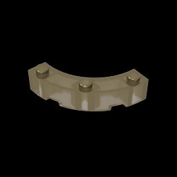 GDS-743 - Brick Round Corner 4 x 4 Macaroni Wide with 3 Studs