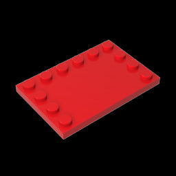 GDS-757 - Plate Special 4 x 6 with Studs on 3 Edges