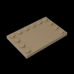GDS-757 - Plate Special 4 x 6 with Studs on 3 Edges