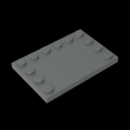 GDS-757 - Plate Special 4 x 6 with Studs on 3 Edges