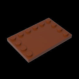 GDS-757 - Plate Special 4 x 6 with Studs on 3 Edges