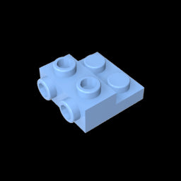 GDS-801 - Plate Special 2 x 2 x 0.667 with Two Studs On Side and Two Raised