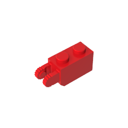 GDS-827 - Hinge Brick 1 x 2 Locking with 2 Fingers Vertical End, 9 Teeth