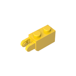 GDS-827 - Hinge Brick 1 x 2 Locking with 2 Fingers Vertical End, 9 Teeth