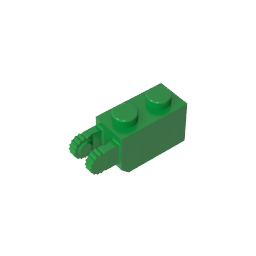GDS-827 - Hinge Brick 1 x 2 Locking with 2 Fingers Vertical End, 9 Teeth
