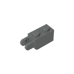 GDS-827 - Hinge Brick 1 x 2 Locking with 2 Fingers Vertical End, 9 Teeth