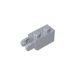 GDS-827 - Hinge Brick 1 x 2 Locking with 2 Fingers Vertical End, 9 Teeth