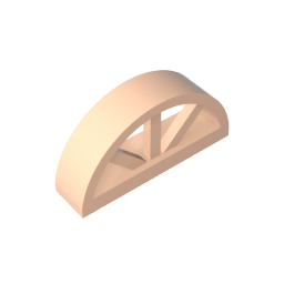 GDS-873 - Window 1 x 4 x 1 2/3 with Spoked Rounded Top