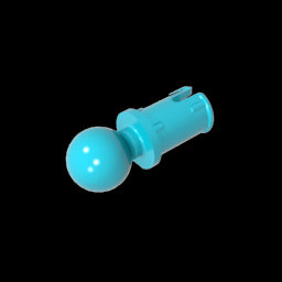 GDS-903 - Technic Pin with Friction Ridges Lengthwise and Towball