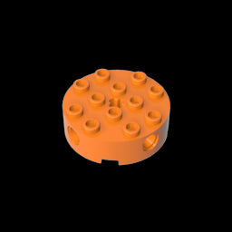 GDS-951 - Brick Round 4 x 4 with 4 Side Pin Holes and Center Axle Hole
