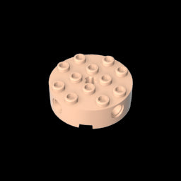 GDS-951 - Brick Round 4 x 4 with 4 Side Pin Holes and Center Axle Hole