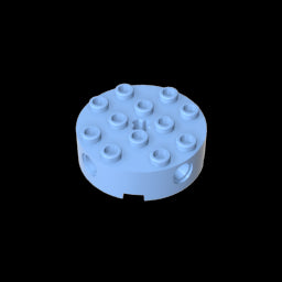 GDS-951 - Brick Round 4 x 4 with 4 Side Pin Holes and Center Axle Hole