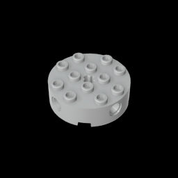GDS-951 - Brick Round 4 x 4 with 4 Side Pin Holes and Center Axle Hole