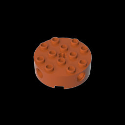 GDS-951 - Brick Round 4 x 4 with 4 Side Pin Holes and Center Axle Hole