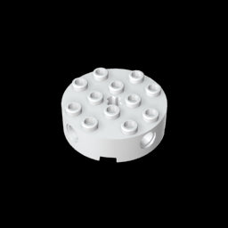 GDS-951 - Brick Round 4 x 4 with 4 Side Pin Holes and Center Axle Hole