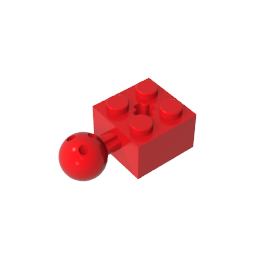 GDS-976 - Technic Brick Modified 2 x 2 with Ball and Axle Hole, with 6 Holes in Ball