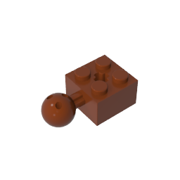GDS-976 - Technic Brick Modified 2 x 2 with Ball and Axle Hole, with 6 Holes in Ball