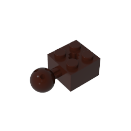 GDS-976 - Technic Brick Modified 2 x 2 with Ball and Axle Hole, with 6 Holes in Ball