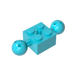 GDS-977 - Technic Brick Special 2 x 2 with 10.2mm Balls with Holes and Axle Hole