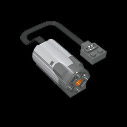 GDS-F0006 - Motor, Medium, Power Functions, 3 x 6 x 3 with Dark Bluish Gray Bottom and 20cm Wire