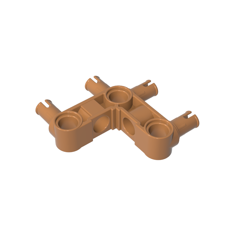GDS-1005 - Technic Pin Connector Hub Perpendicular 3 x 3 Bent with 4 Pins (Pin Ridges Across Part)
