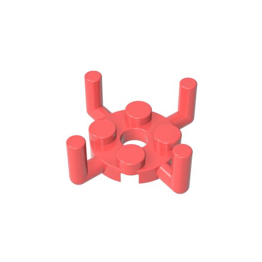 GDS-1050 - Plate Round 2 x 2 with Pin Hole and 4 Arms Up