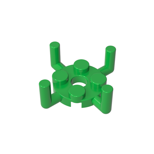 GDS-1050 - Plate Round 2 x 2 with Pin Hole and 4 Arms Up