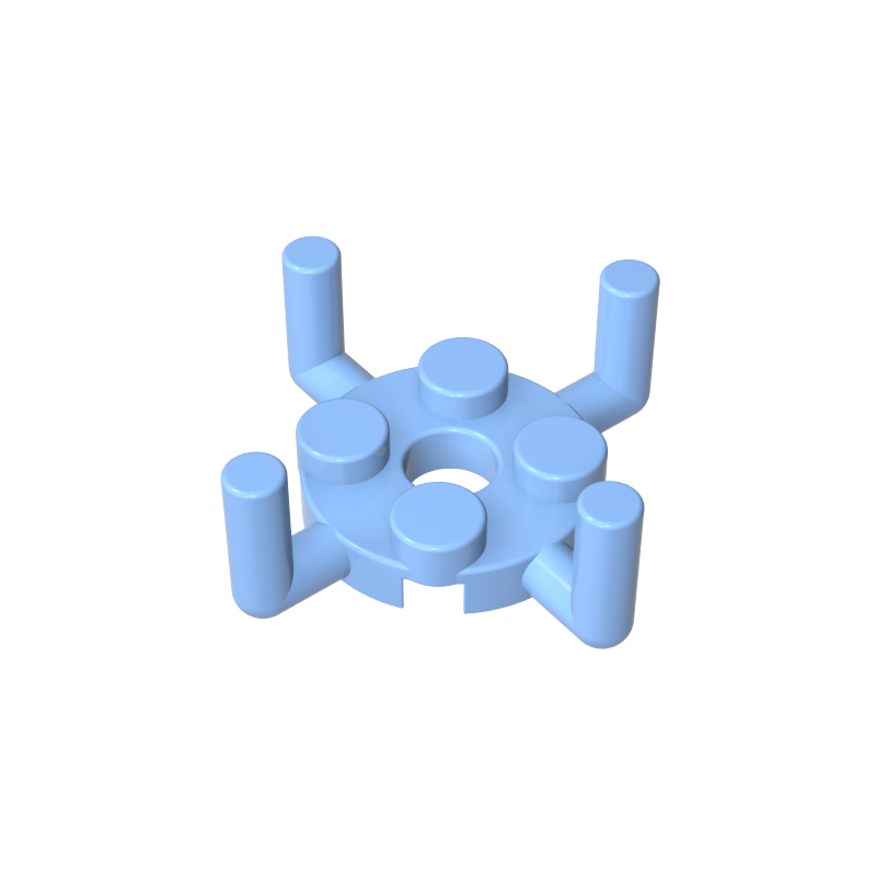 GDS-1050 - Plate Round 2 x 2 with Pin Hole and 4 Arms Up