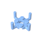 GDS-1050 - Plate Round 2 x 2 with Pin Hole and 4 Arms Up