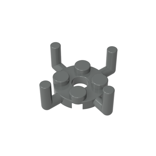 GDS-1050 - Plate Round 2 x 2 with Pin Hole and 4 Arms Up