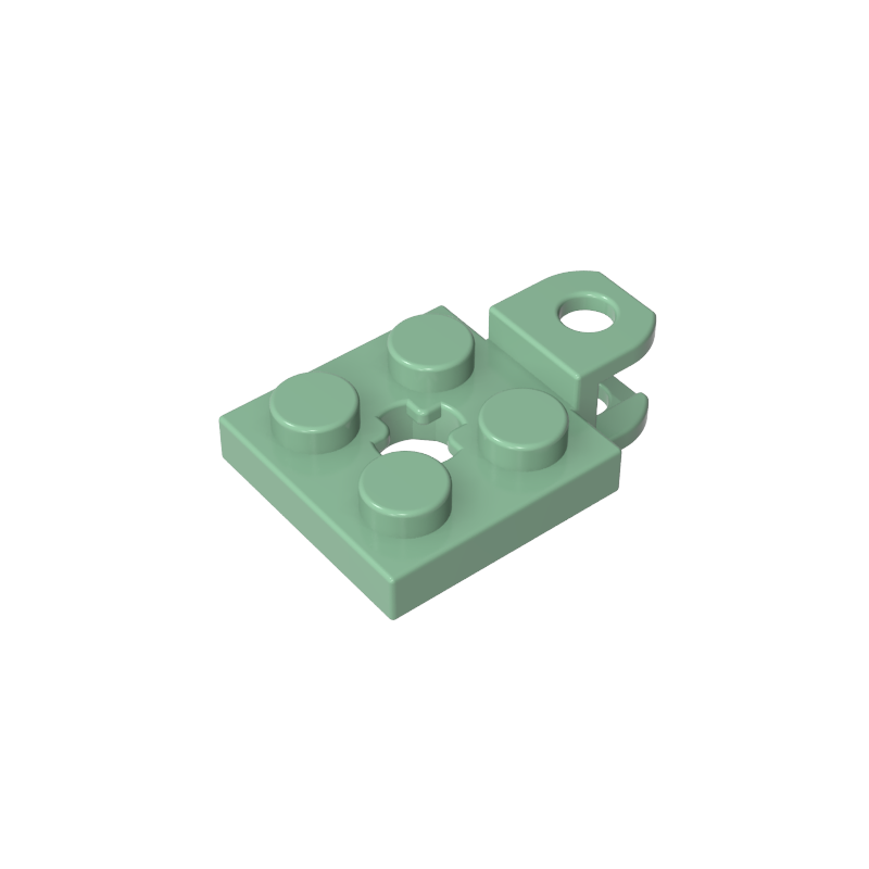 GDS-1072 - Plate Special 2 x 2 with Towball Socket, Short, Flattened with Holes and Axle Hole in Center