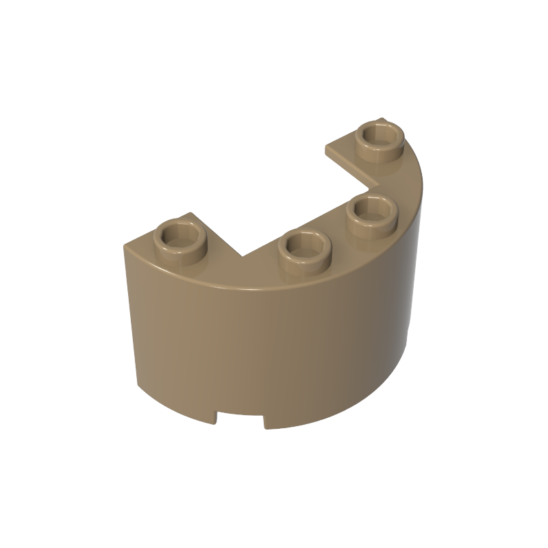 GDS-1127 - Cylinder Half 2 x 4 x 2 with 1 x 2 Cutout