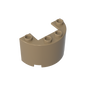 GDS-1127 - Cylinder Half 2 x 4 x 2 with 1 x 2 Cutout