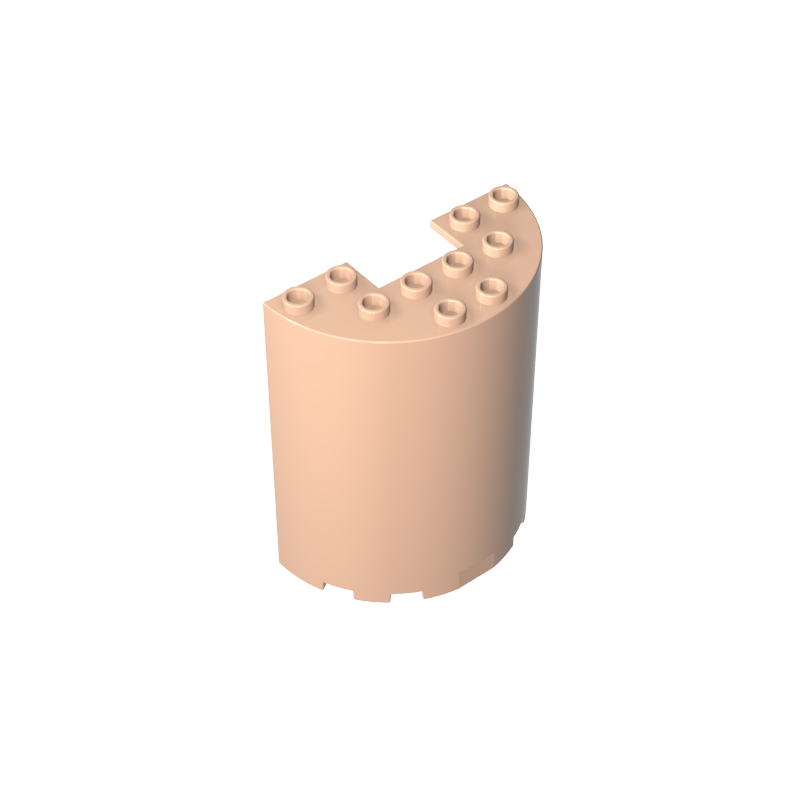 GDS-1137 - Cylinder Half 3 x 6 x 6 with 1 x 2 Cutout