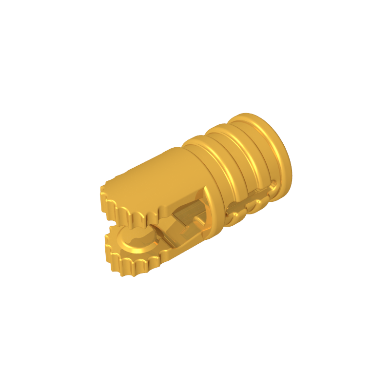 GDS-1219 - Hinge Cylinder 1 x 2 Locking with 2 Click Fingers and Axle Hole, 9 Teeth
