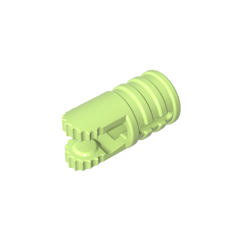 GDS-1219 - Hinge Cylinder 1 x 2 Locking with 2 Click Fingers and Axle Hole, 9 Teeth