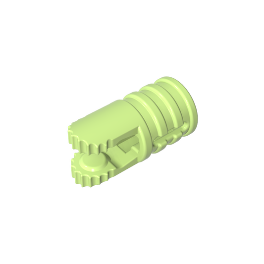 GDS-1219 - Hinge Cylinder 1 x 2 Locking with 2 Click Fingers and Axle Hole, 9 Teeth