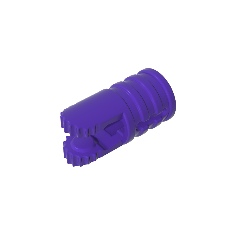 GDS-1219 - Hinge Cylinder 1 x 2 Locking with 2 Click Fingers and Axle Hole, 9 Teeth