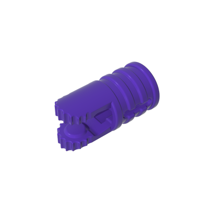 GDS-1219 - Hinge Cylinder 1 x 2 Locking with 2 Click Fingers and Axle Hole, 9 Teeth