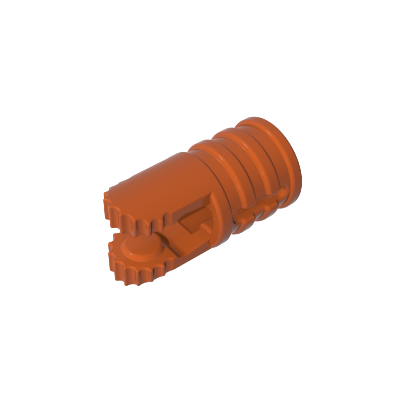 GDS-1219 - Hinge Cylinder 1 x 2 Locking with 2 Click Fingers and Axle Hole, 9 Teeth