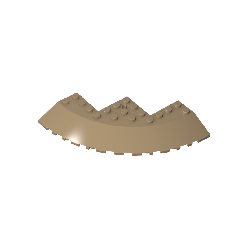 GDS-1223 - Brick Round Corner 10 x 10 with Slope 33 Degrees Edge, Axle Hole, Facet Cutout