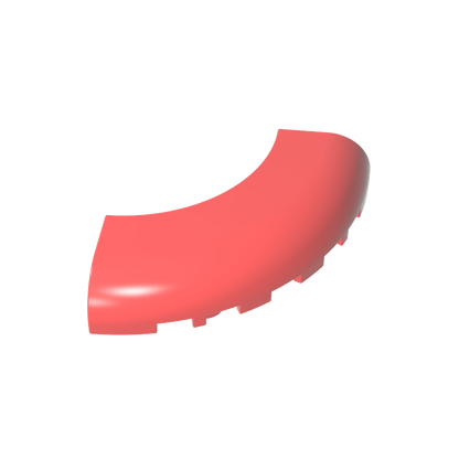 GDS-1275 - Brick Round Corner 5 x 5 x 1 with Bottom Cut Outs [No Studs] [1/4 Arch]