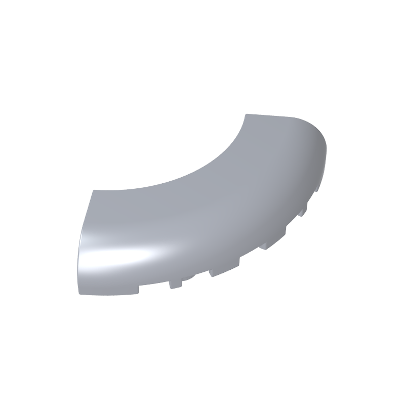 GDS-1275 - Brick Round Corner 5 x 5 x 1 with Bottom Cut Outs [No Studs] [1/4 Arch]