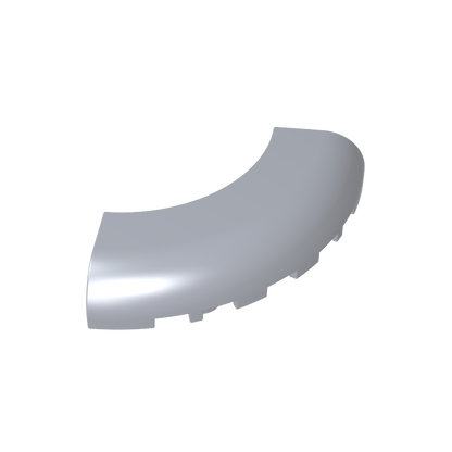 GDS-1275 - Brick Round Corner 5 x 5 x 1 with Bottom Cut Outs [No Studs] [1/4 Arch]