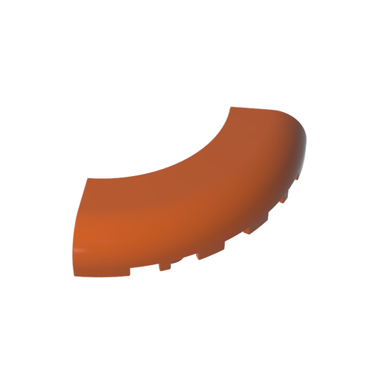 GDS-1275 - Brick Round Corner 5 x 5 x 1 with Bottom Cut Outs [No Studs] [1/4 Arch]