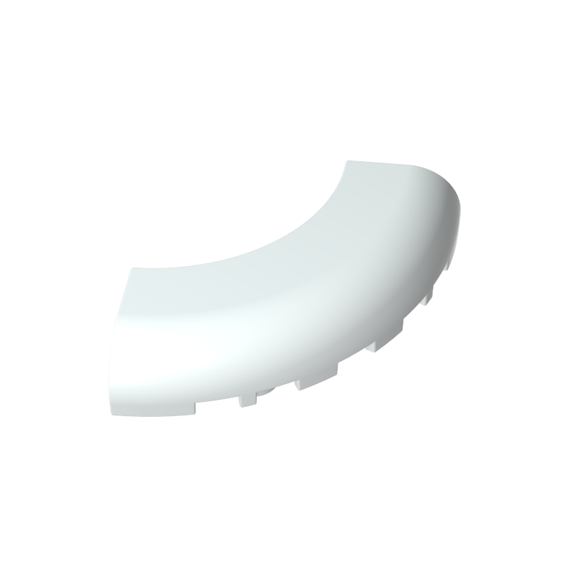 GDS-1275 - Brick Round Corner 5 x 5 x 1 with Bottom Cut Outs [No Studs] [1/4 Arch]