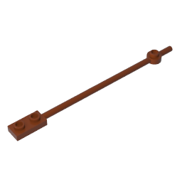 GDS-1327 - Bar 1 x 12 with 1 x 2 Plate End with Hollow Studs and 1 x 1 Round Plate End