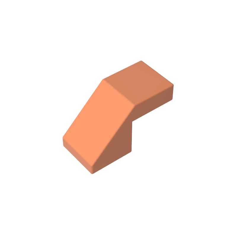 GDS-1484 - Slope 45 Degrees 2 x 1 with 2/3 Inverted Cutout and no stud