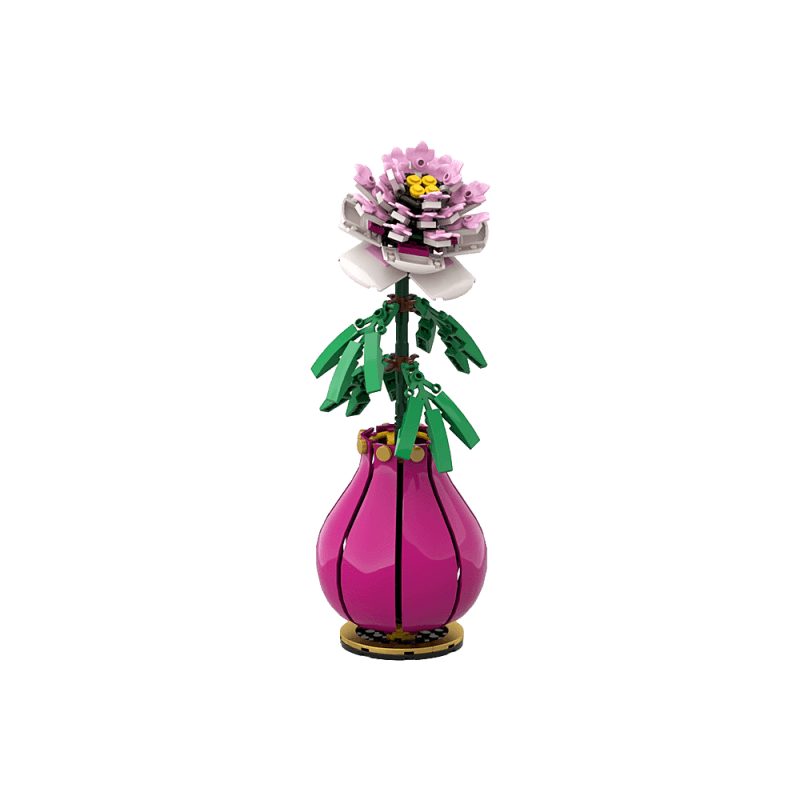 GOBRICKS MOC 153192 Peony Flower