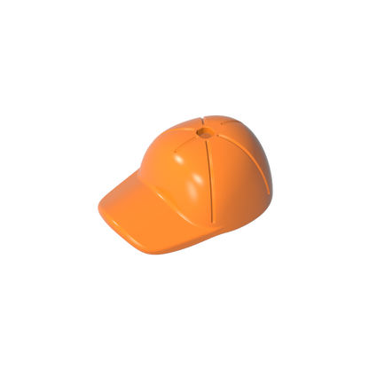 GDS-2029 - Minifig Cap Short Curved Bill with Seams and Hole on Top